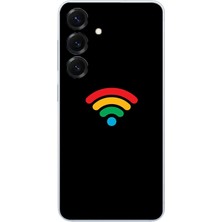 Le Balvo Samsung Galaxy S25 Uyumlu Wifi Simgesi Baskılı Silikon Kılıf