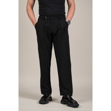 Akçaylar Çift Pileli Yazlık Modal Kumaş Beli Yarım Lastili Baggy Pantolon