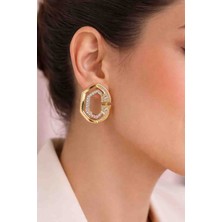 Maison Taşlı C Gold Küpe