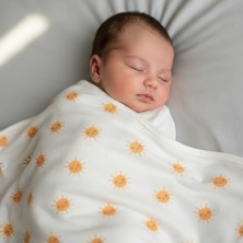 Ürünya Unisex Yenidoğan Bebek 100 Pamuk Güneş Temalı Battaniye