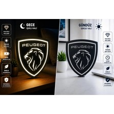 YSN Sounds Peugeot Masa Lambası , Peugeot Logolu LED Işıklı Masa Lambası , Peugeot Gündüz Gece Masa Lambası