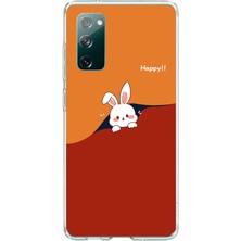 Le Balvo Samsung Galaxy S20 Fe Uyumlu Mutlu Tavşan Baskılı Silikon Kılıf