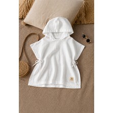 Beyge Baby %100 Pamuk Çift Katlı Müslin Kumaştan Bebek Panço