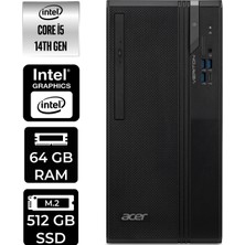 Acer Veriton S2720G Core I5 14400 64GB 512GB SSD WIN11 Home DTR1PEM002P333 Masaüstü Bilgisayar & Per4 USB