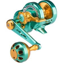 Jigging Master Monster Game Pe2 Turbo Knob (Sol Kol) Green Gold Jig Olta Makinesi