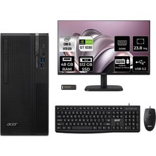 Acer Veriton S2720G Core I5 14400 GT1030 4gb 48GB 512GB SSD 23.8" Fhd Freedos DTR1PEM002P609 Masaüstü Bilgisayar & Per4 USB