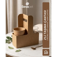 Sevapet 2'li Craft Bardak Taşıma Çantası / 10 Adet Paket Servis Kutusu