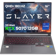 Game Garaj Slayer X9T-5070 V2.12 C3 Intel Core I9 14900HX 64GB Ram 2tb SSD RTX5070 16" 180Hz Qhd+ IPS Freedos Gaming Laptop