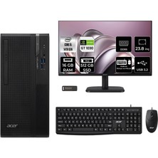 Acer Veriton S2720G Core I5 14400 GT1030 4gb 16GB 512GB SSD 23.8" Fhd Freedos DTR1PEM002P601 Masaüstü Bilgisayar & Per4 USB