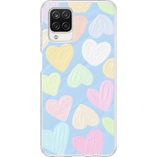 Le Balvo Samsung Galaxy A12 Uyumlu Kalpler Baskılı Silikon Kılıf