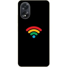 Le Balvo Oppo A38 Uyumlu Wifi Simgesi Baskılı Silikon Kılıf