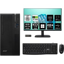 Acer Veriton S2720G Core I5 14400 GT1030 4gb 96GB 2tb SSD 27" Fhd WIN11 Home DTR1PEM002P819 Masaüstü Bilgisayar & Per4 USB