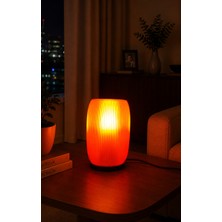 Blurix Modern Çizgili Masa Abajuru – Silindirik Formlu Dekoratif Gece Lambası ve Ortam Aydınlatması