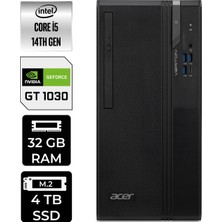 Acer Veriton S2720G Core I5 14400 GT1030 4gb 32GB 4tb SSD WIN11 Home DTR1PEM002P448 Masaüstü Bilgisayar & Per4 USB