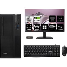 Acer Veriton S2720G Core I5 14400 GT1030 4gb 16GB 4tb SSD 23.8" Fhd WIN11 Pro DTR1PEM002P644 Masaüstü Bilgisayar & Per4 USB