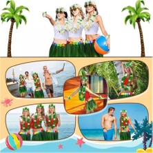Ozcmax Tropikal Esintili Hawaii Yapraklı Parti Eteği Yetişşkin Boy