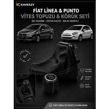Fiat Linea / Punto Deri Vites Topuzu ve Körüğü Takım (Gri Dikişli)