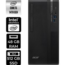 Acer Veriton S2720G Core I5 14400 48GB 512GB SSD WIN11 Home DTR1PEM002P329 Masaüstü Bilgisayar & Per4 USB