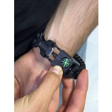 MEKOTEX Paracord Survival Bileklik | Pusulalı Magnezyum Çakmak Taşlı Kamp Acil Durum Bilekliği