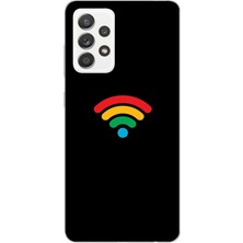 Le Balvo Samsung Galaxy A52 Uyumlu Wifi Simgesi Baskılı Silikon Kılıf