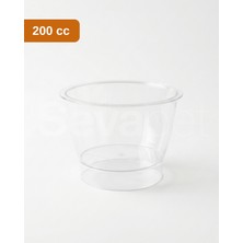 Sevapet 200 cc Chubby Cup / 25 Adet Sert Plastik Mika Tatlı Sunum Kasesi