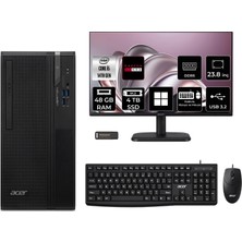 Acer Veriton S2720G Core I5 14400 RX550 4gb 48GB 4tb SSD 23.8" Fhd WIN11 Home DTR1PEM002P572 Masaüstü Bilgisayar & Per4 USB