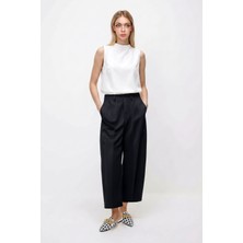 La Pante Kadın Pantolon Barrel Pantolon Cloutte Pantolon Yüksek Bel Şık Boyfriend Geniş Paça