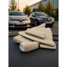 Renault Fluence Vites Topuzu El Freni ve Vites Körüğü-El Freni Kolu Derisi (Bej 5 Ileri)