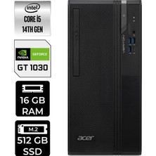 Acer Veriton S2720G Core I5 14400 GT1030 4gb 16GB 512GB SSD WIN11 Home DTR1PEM002P441 Masaüstü Bilgisayar & Per4 USB