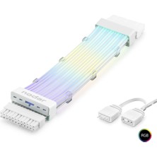 Epilons 24 Pin Argb Power Supply Uzatma Kablosu Gümüş Kaplamalı Bükülebilir 2 Mm 108 Led Beyaz ND2814W