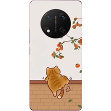 Le Balvo Honor Magic 7 Lite Uyumlu Kedi Tırmanıyor Baskılı Silikon Kılıf