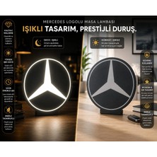 YSN Sounds Mercedes Masa Lambası , Mercedes Logolu LED Işıklı Masa Lambası , Mercedes Gündüz Gece Masa Lambası