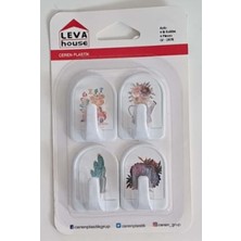 Leva House Leva Yapışkanlı Askı 4 Lü Kubbe LV-2878 ( Karışık Desen )