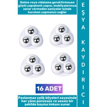 Wintoup #eşyakaydırıcı Kendinden Yapışkanlı Sessiz Kayma Mobilya Dostu Tasarım Saklama Kutusu Çöp Kovası Komodin Küçük Eşya Ev Aletleri 360 Derece Dönebilen Bilyeli Eşya Kaydırıcı Seti 16 Adet