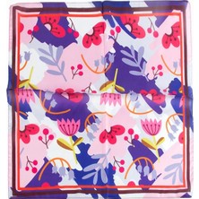 Renklime Çiçek Desenli Zr Şifon Fular 50*50 cm