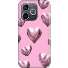 Adasena Honor 600 Lite (Lna-Nx1) Kılıf Desenli Baskılı Tpu Rubber Kapak Platin Kalp