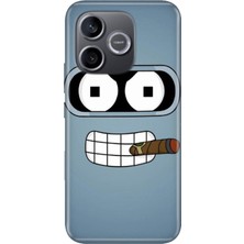 Nurdic Honor 600 Lite (Lna-Nx1) Uyumlu Kılıf Silikon Desenli Tam Koruma Resimli Robot Smoke