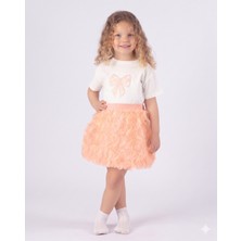 Nehirim Kids Kız Çocuk Kısa Kol Fiyonklu Tütü Prenses Etek Bayram Doğum ,düğün , Özel Gün Bayram Abiyesi ( 2-3-4-5 Yaş Elbise )