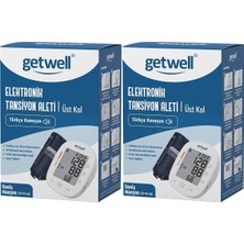 Getwell Konuşan Üst Koldan Tansiyon Aleti - Ölçme Cihazı (Geniş Manşon) (2 Li Set)