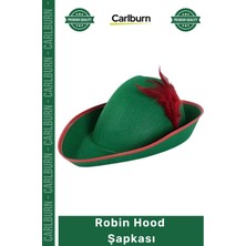 Carlburn #şapka Parti Kostüm Aksesuarı Yeşil Keçe Kumaş Karnaval Eğlence Hediyelik Robin Hood Şapkası
