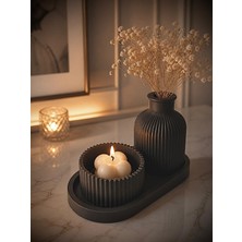 Yasmella Home Mat Siyah Dekoratif Mumluk