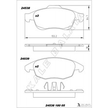 Kale Balata Depomix Ön Fren Balatasi Peugeot Partner 08-11 P5008 09-17 Citroen Berlingo 08- C4 Picasso 06-15 Ds4 11-18 D S5 15-18 283MM