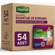 Depend Emici Külot Yetişkin Bezi Xl - Extra Large Kadın 54 Adet (6pk*9)