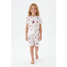 Little Pumpkin Çilek ve Dondurma Desenli Kız Çocuk Yazlık Pijama Takımı