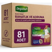 Depend Emici Külot Yetişkin Bezi Xl - Extra Large Kadın 81 Adet (9pk*9)
