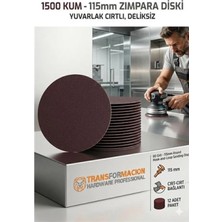 Marsilyan 12 Adet 1500 Kum Yuvarlak Cırtlı Zımpara Diski 115 mm Deliksiz Zımpara Kağıdı 723226