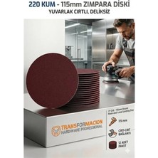 Marsilyan 12 Adet 220 Kum Yuvarlak Cırtlı Zımpara Diski 115 mm Deliksiz Zımpara Kağıdı 723219