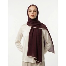Ang-Scarf 75 x 180 Bordo Renk Müslin Şal - Ağırlık Yapmaz - Ütü Gerekmez - Dört Mevsim Kullanıma Uygun - Kayma Yapmaz