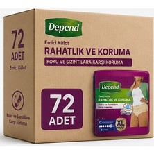 Depend Emici Külot Yetişkin Bezi Xl - Extra Large Kadın 72 Adet (8pk*9)