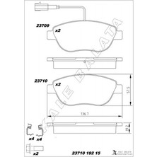 Kale Balata Depomix Ön Fren Balatasi Opel Combo D 12- Punto Evo 1.3-1.4-1.6d Mtj 09 - 500-500C 1.3dmj 10 - Grande Punto 1.6dmtj 09 -